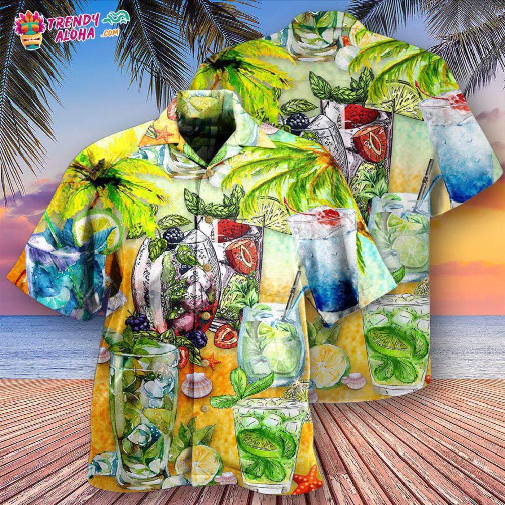 Cocktail Mojito Gives Summer Vibe Hawaiian Shirt Trendy Aloha