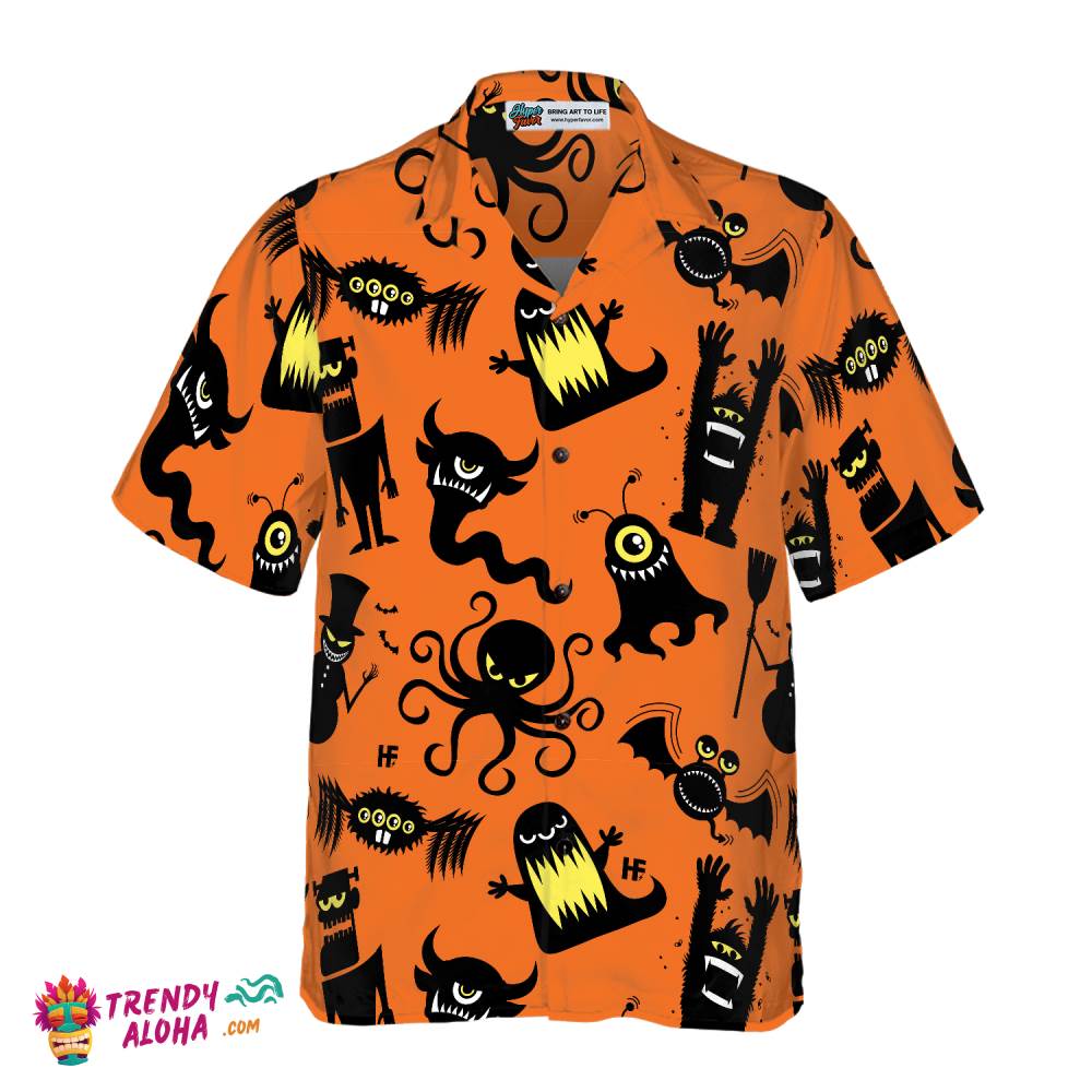 Orange Hawaiian Shirts Trendy Aloha
