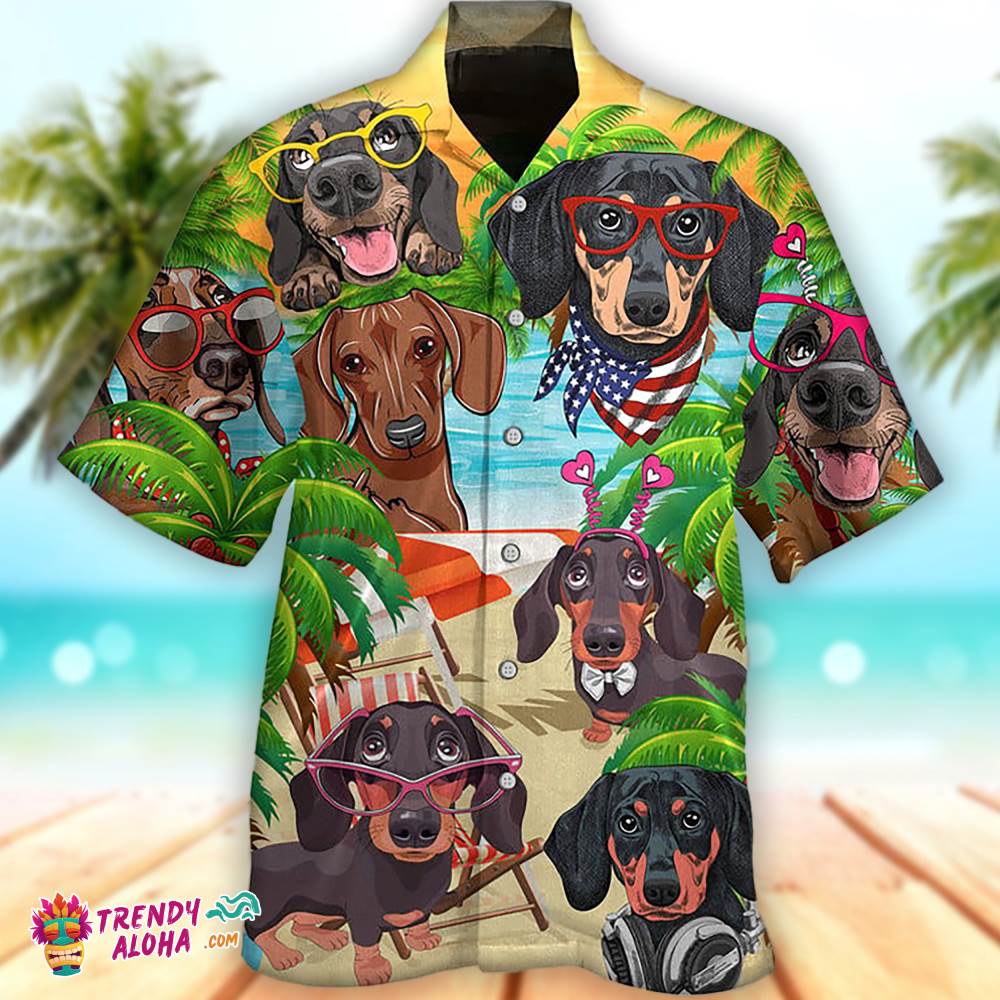 Dachshund Hawaiian Shirt Trendy Aloha