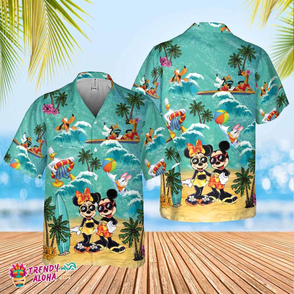 Mens Disney Hawaiian Shirt Trendy Aloha