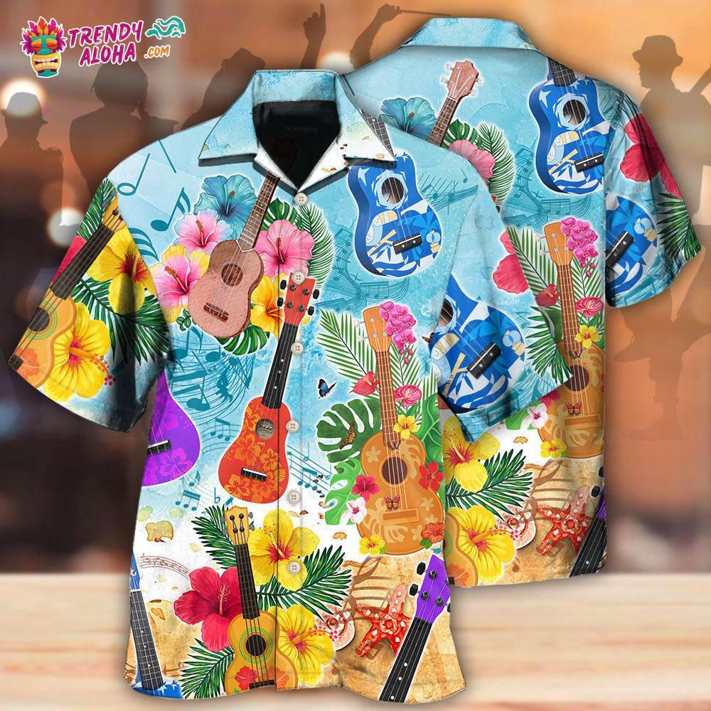 Guitar Tropical Hawaii Ukulele Hawaiian Shirt Trendy Aloha Trendy Aloha