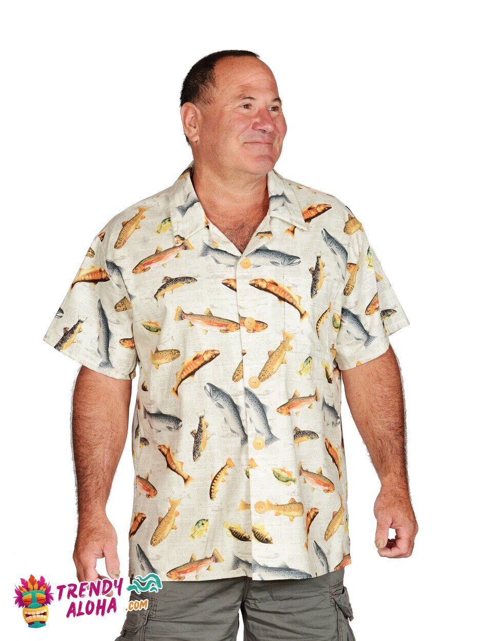 Holy Mackerel Fish Themed Hawaiian Shirt for Ocean Enthusiasts Trendy