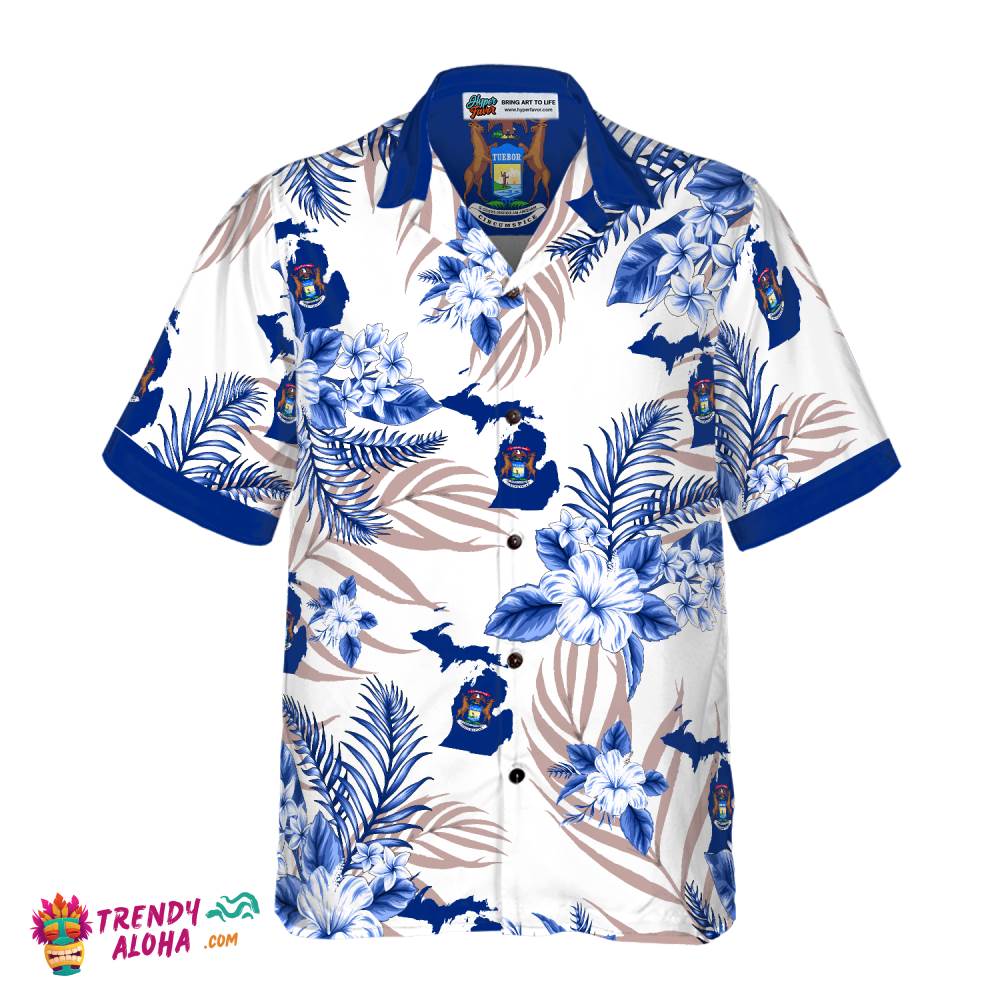 Michigan Hawaiian Shirt Trendy Aloha