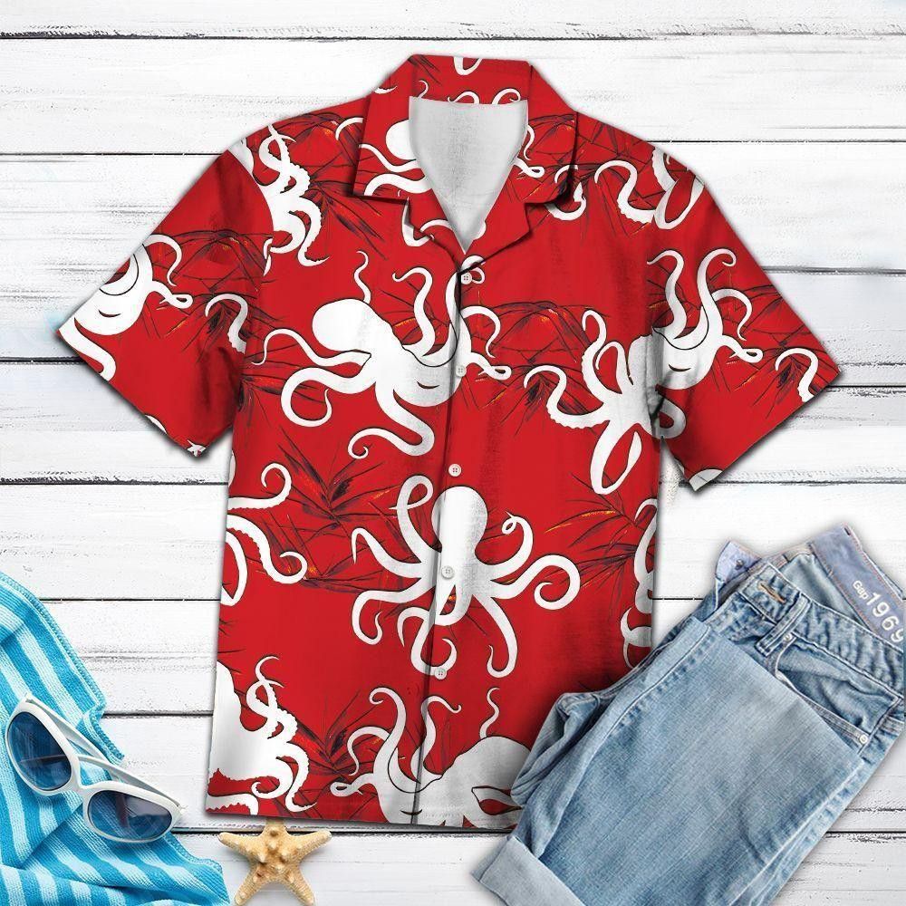 Mysterious Octopus on Island Adventure Aloha Shirt - Trendy Aloha