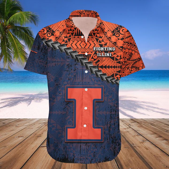 Illinois Fighting Illini Hawaiian Shirts Trendy Aloha