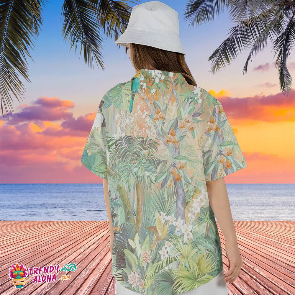 Chemise Hawaïenne (Hawaiian Shirt) Fleurie Faite Main - Taille L Homme (occasion Très Bon état)