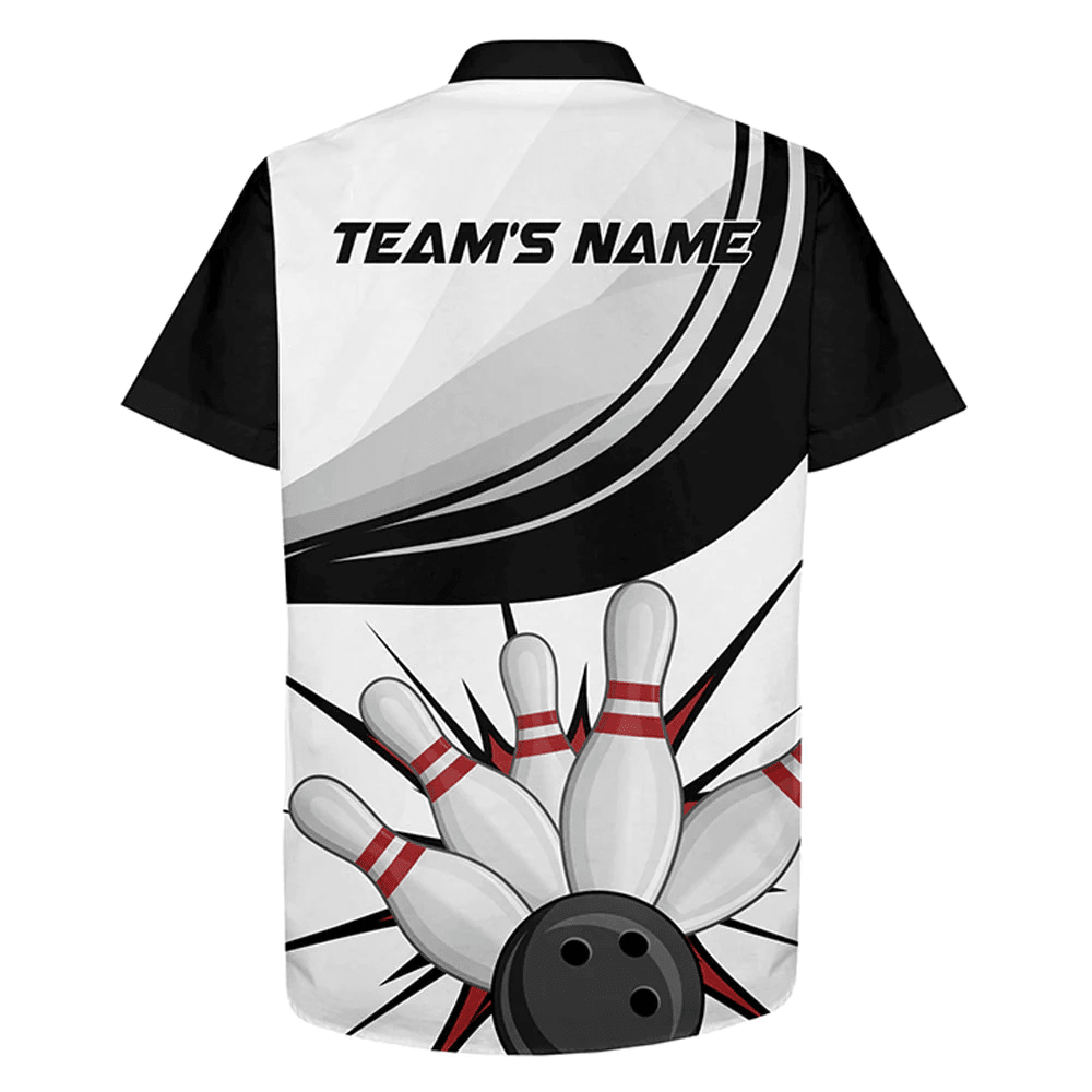 Personalized Hawaiian Bowling Shirt For Men Women, Custom Team Bowling
