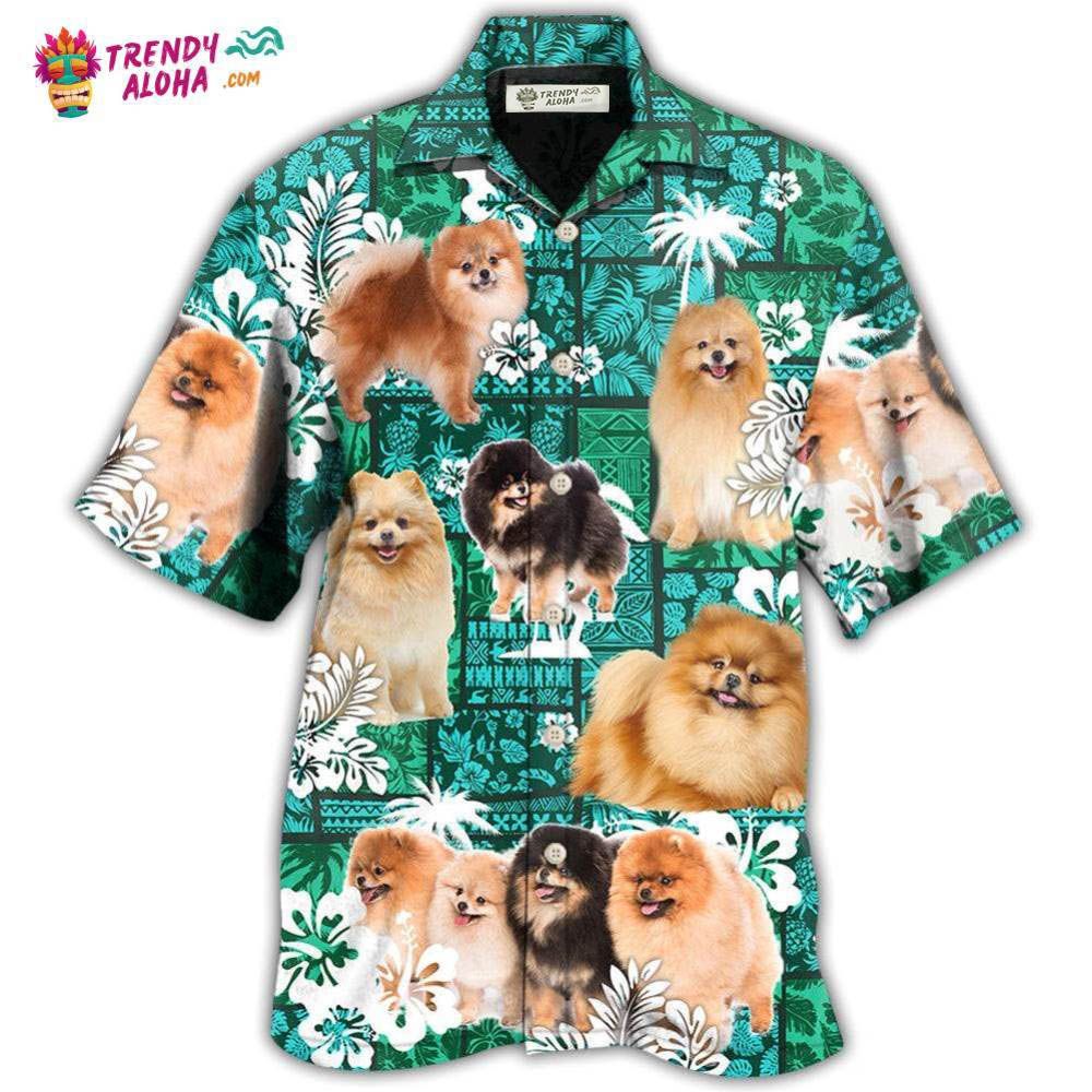 Pomeranian Green Tropical Dog Lover Hawaiian Shirt – Trendy Aloha Pomeranian Green Tropical Dog Lover Hawaiian Shirt – Trendy Aloha