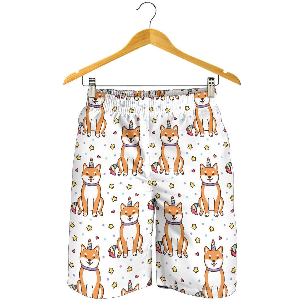 Shiba Inu Unicorn Costume Horn Colorful Tail Pattern For Men Women Kid